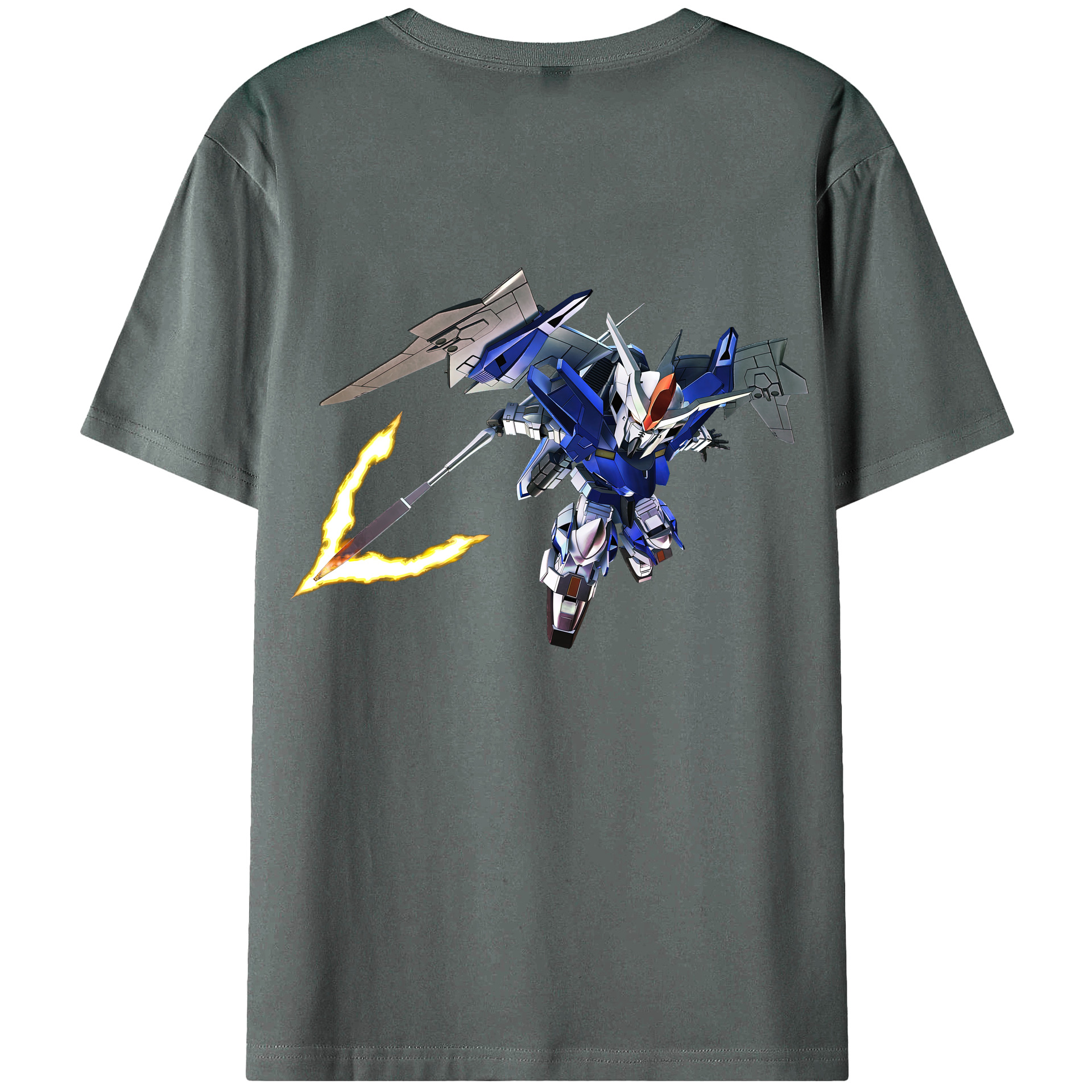 （画像用） 機動戦士ガンダム Mobile Suit Gundam 綿100％ メンズ半袖Tシャツ（バックプリント） 通気性